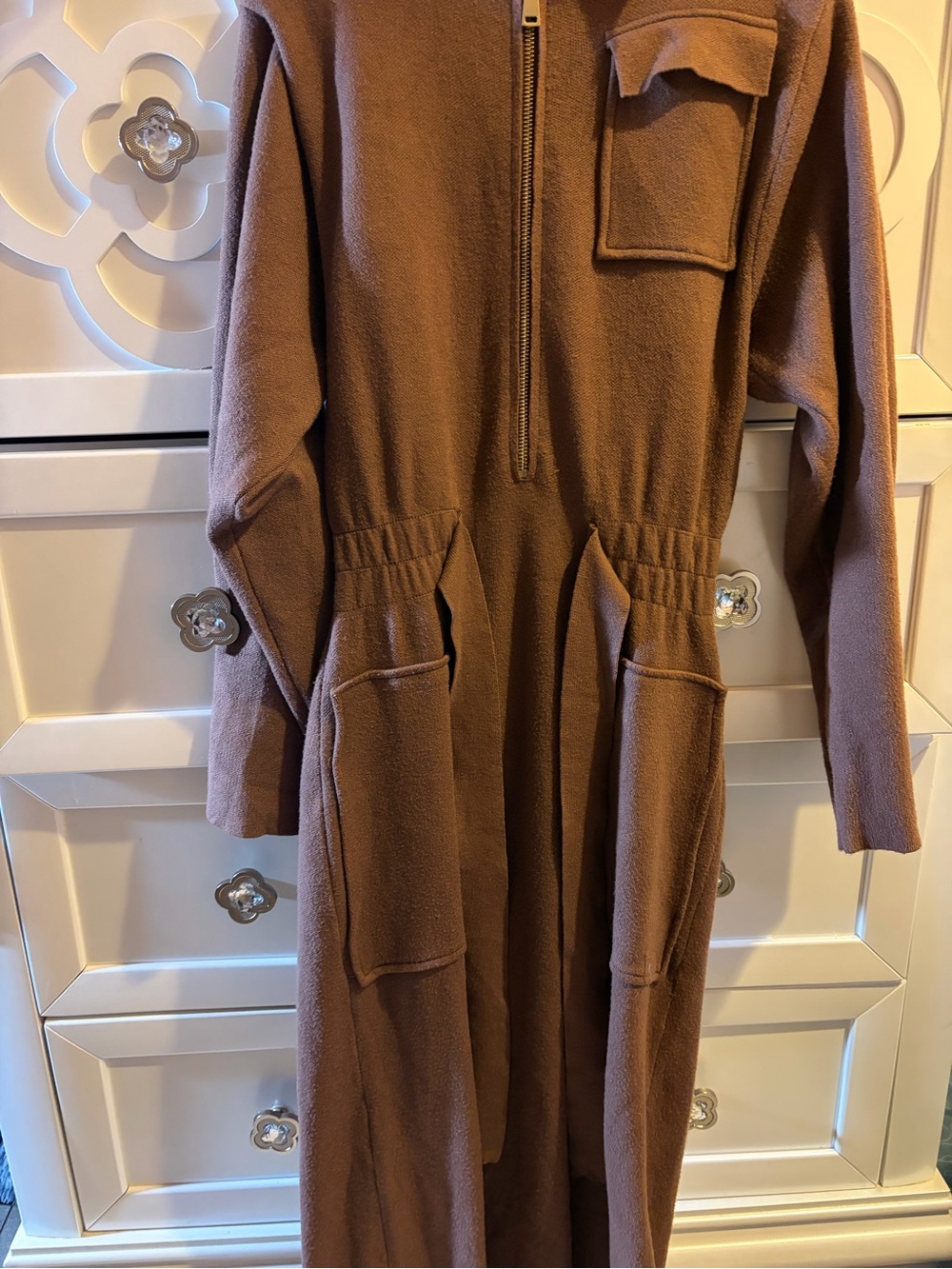 Zara Brown knit sweater dress